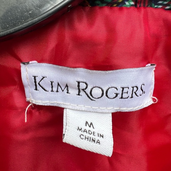 KIM ROGERS Tartan Red Snap Full Zip Puffer Vest Women’s  Medium - Picture 6 of 10